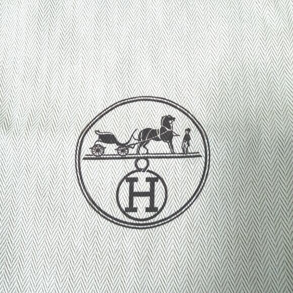 Authentic Hermes France Dust Bag Storage Gift Cream/Brown- 8.75"x15" - Picture 2 of 10